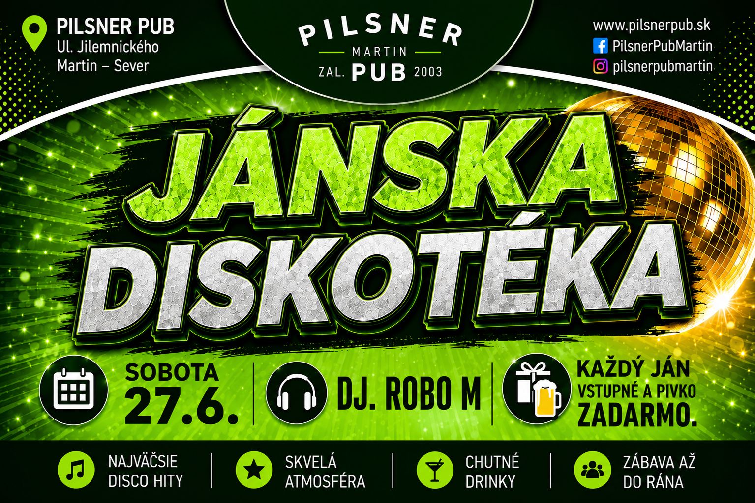 Jánska diskotéka – 27. 06. 2026