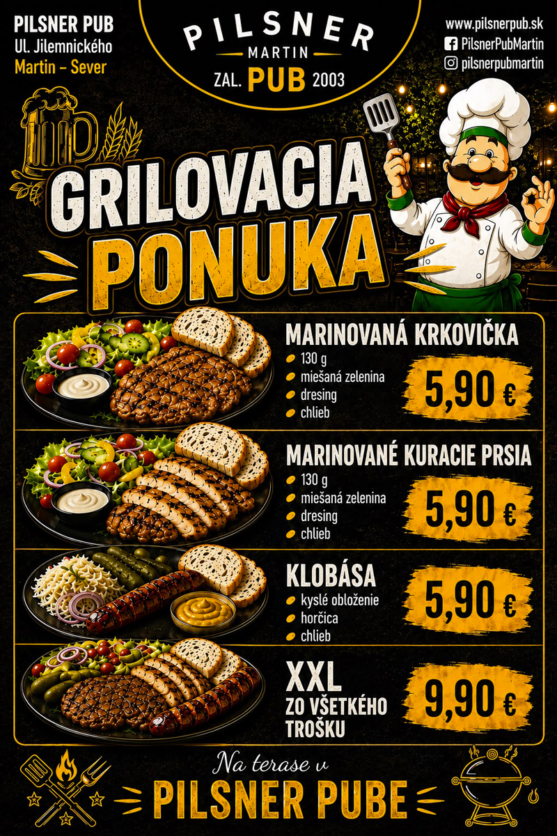 Grilovacia ponuka – 14. 08. 2026