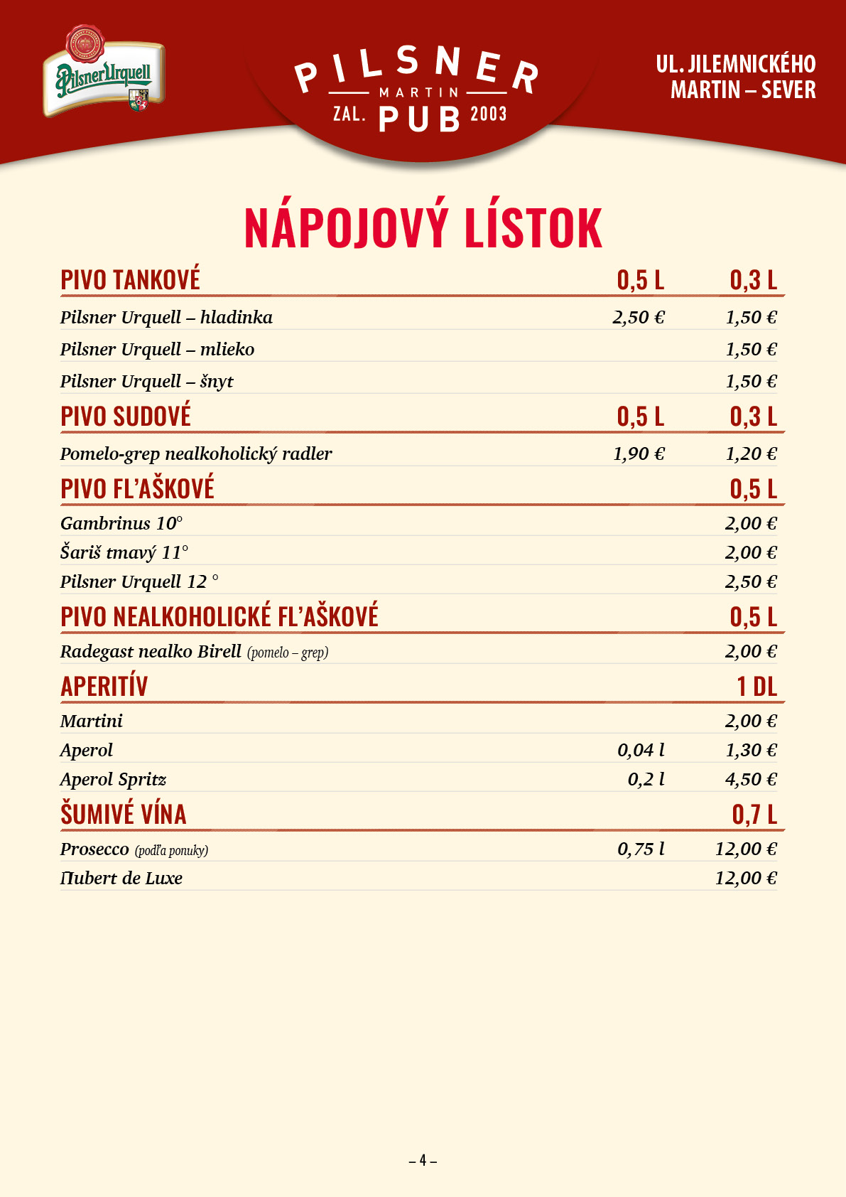 menu nápoje 1
